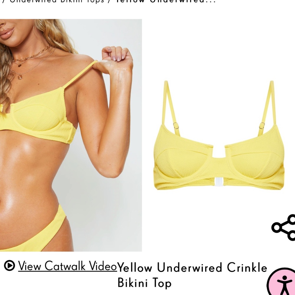 NWT underwire bikini top